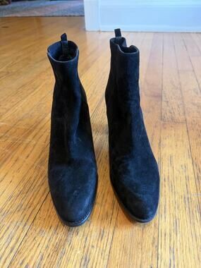 Stuart Weitzman Boots Womens Size 8.5N Blk Suede Sock Ankle